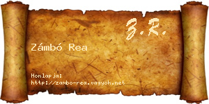 Zámbó Rea névjegykártya